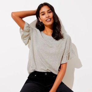 Plaid Ruffle Cuff Shirt